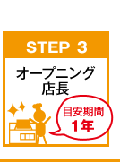STEP3オープニング店長　目安期間1年